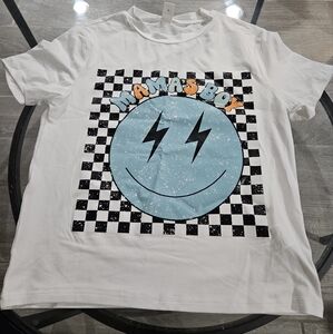Boys White Fashion T-Shirt Size 9